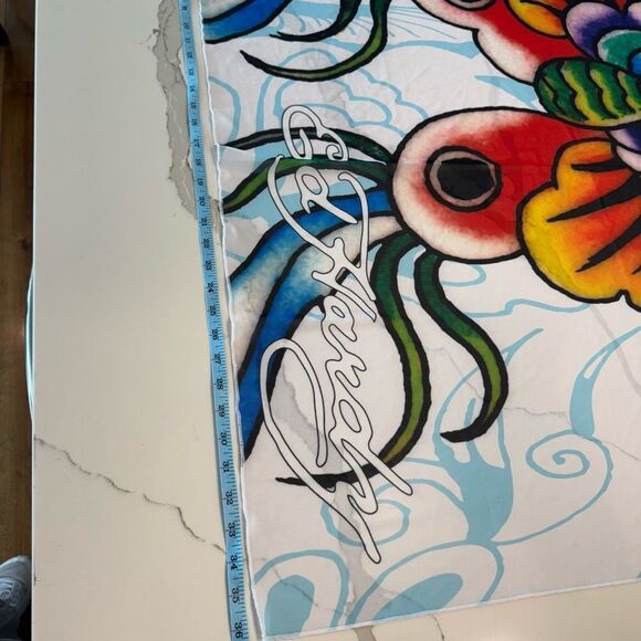 Ed Hardy Colorful Graphic Art Print swim Wrap or scarf - Picture 5 of 6
